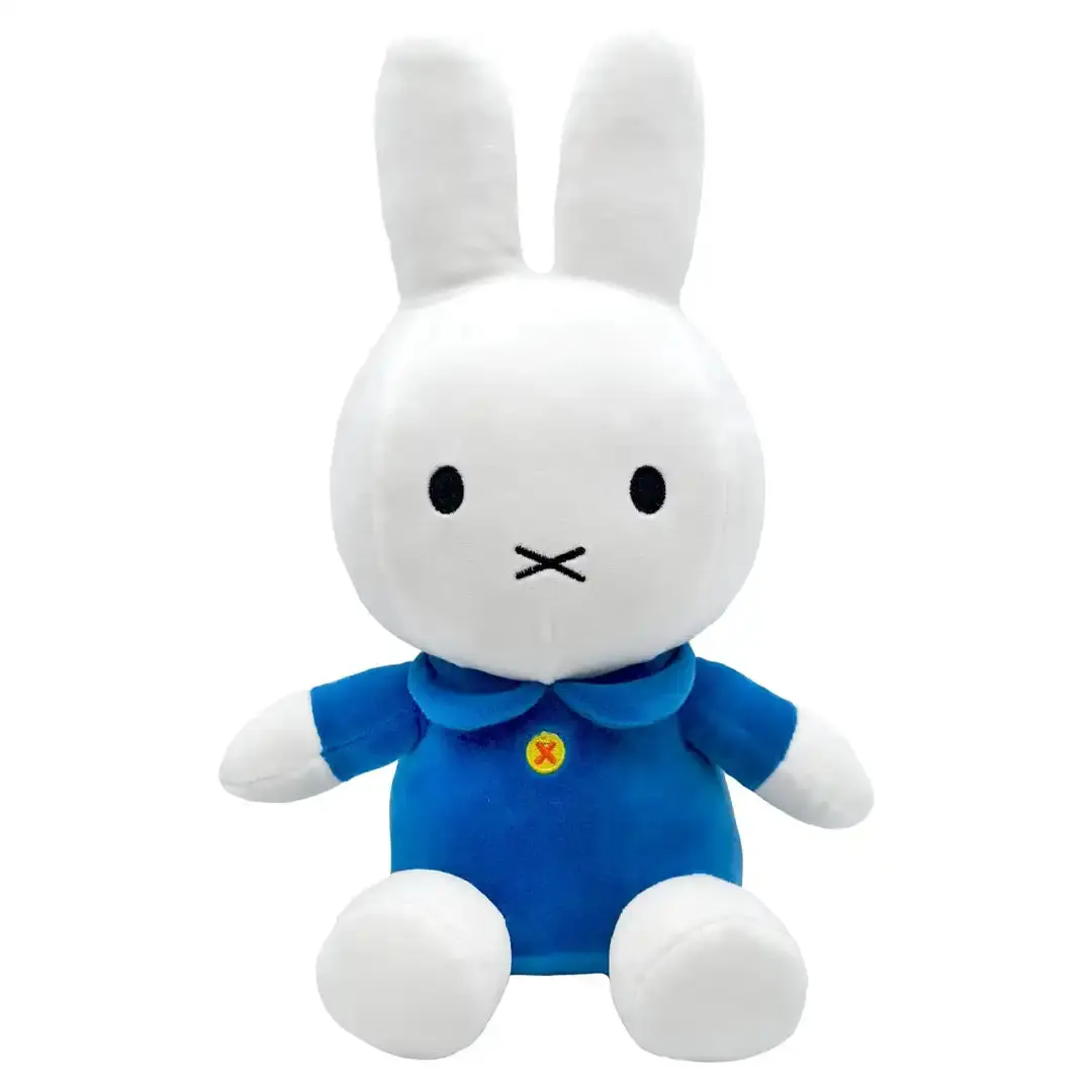 Kids Preferred Miffy 8" Plush with Blue Dress, Cute Character Collectible, Fun Toy for Kids, Cute Toys, Fun Toys For Kids