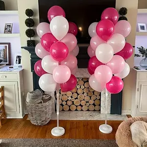 High Balloon Stand Kit with Water Base, Reusable Plastic Column Holder for Weddings, Birthdays, Graduations, Christmas, New Year, Valentine's Day