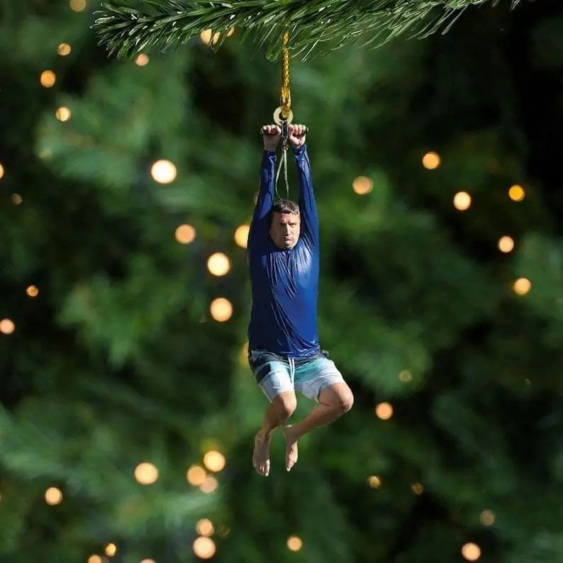 I Think You Should Leave Zip Line Acrylic Ornament, Funny Meme Ornament Christmas Tree Decor Gift, Tim Robinson Ornament