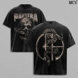 Pantera Retro Unisex 100% Heavyweight Cotton T-Shirt – 90s Records Rock Cotton Tee, Groove Metal Rock Band Shirt, Oversized Vintage Tee, Heavy Metal Merch, Gift for Rock Fans