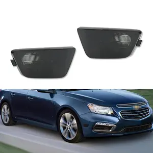 2pcs For 2011 2012 2013 2014 2015 Chevy Cruze Smoked Lens Front Bumper Side Marker lamps Lights Assembly, Replace OEM 116-03369L, 116-03369XL, 42334144, 95022428, 95186, 95186926, 42334145, 95022429, 95186927, GM2551198, 11721238