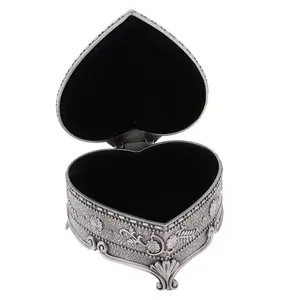 Metal Retro European Style Heart Jewelry Box - Home Decor Trinket Organizer Storage Case for Home Supplies