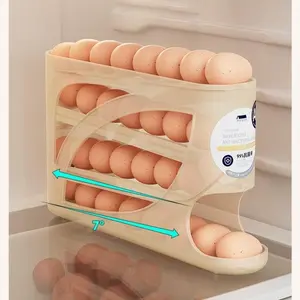 Rolling Egg Storage Box Home Multi-Layer Incline Automatic Rolling Egg Holder Fridge Side Door Organizer Rack