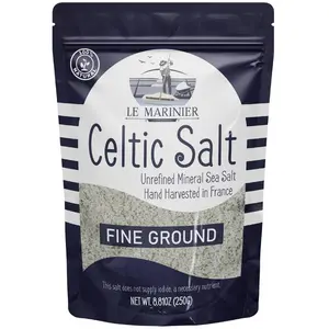 Le Marinier Celtic Salt Fine Ground 8.81oz, Mineral-Rich, Unrefined Sea Salt, 100% Natural, Hand Harvested,Electrolyte, Low Sodium