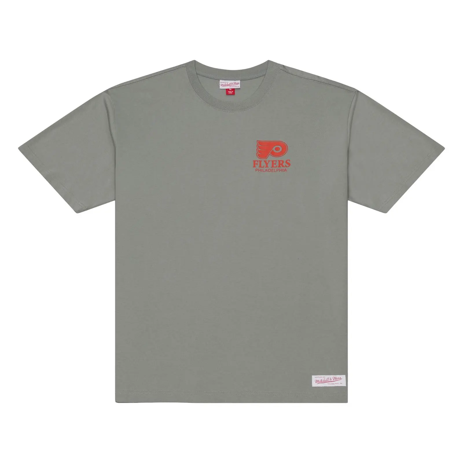 Philadelphia Flyers Gray Core Essentials T-Shirt NHL Throwback Tee Graphic Vintage Fan Gear Mitchell & Ness