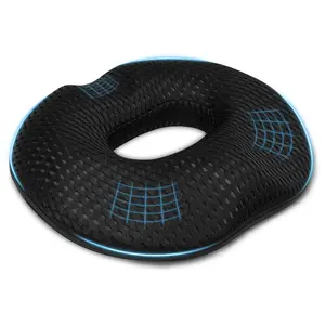 SZHLUX Donut Pillow Seat Cushion Memory Foam for Office Chair Car Seat Relieves Back Sciatica Pain Tailbone Pain Ergonomic Mesh Design Ideal for Long Sitting High-Quality Memory Foam Hollow Suspension Design