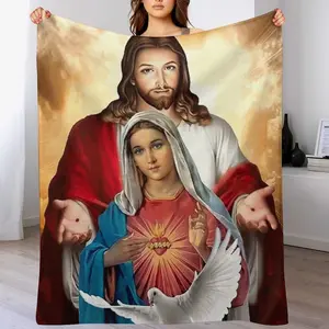 Virgin Mary Our Lady of Guadalupe Blanket Flannel Fleece Soft Maria Enthusiast Gift Four Seasons 60x50 in