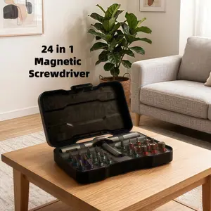 24 in 1 Magnetic Ratchet Screwdriver Set – Multi Bit Precision Repair Tool Kit with Detachable Handle, S2 Steel Bits, Portable Storage Case for Furniture, Computer, Bicycle, Electronics