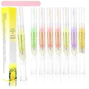 Summer  Gift Cuticle Oil Pens - 8 PCS Revitalizing Oil Pen with Soft Brush for Nail Care, Cuticle Softener to Prevent Dry and Cracked Nails with Nail File, Mixed Scents