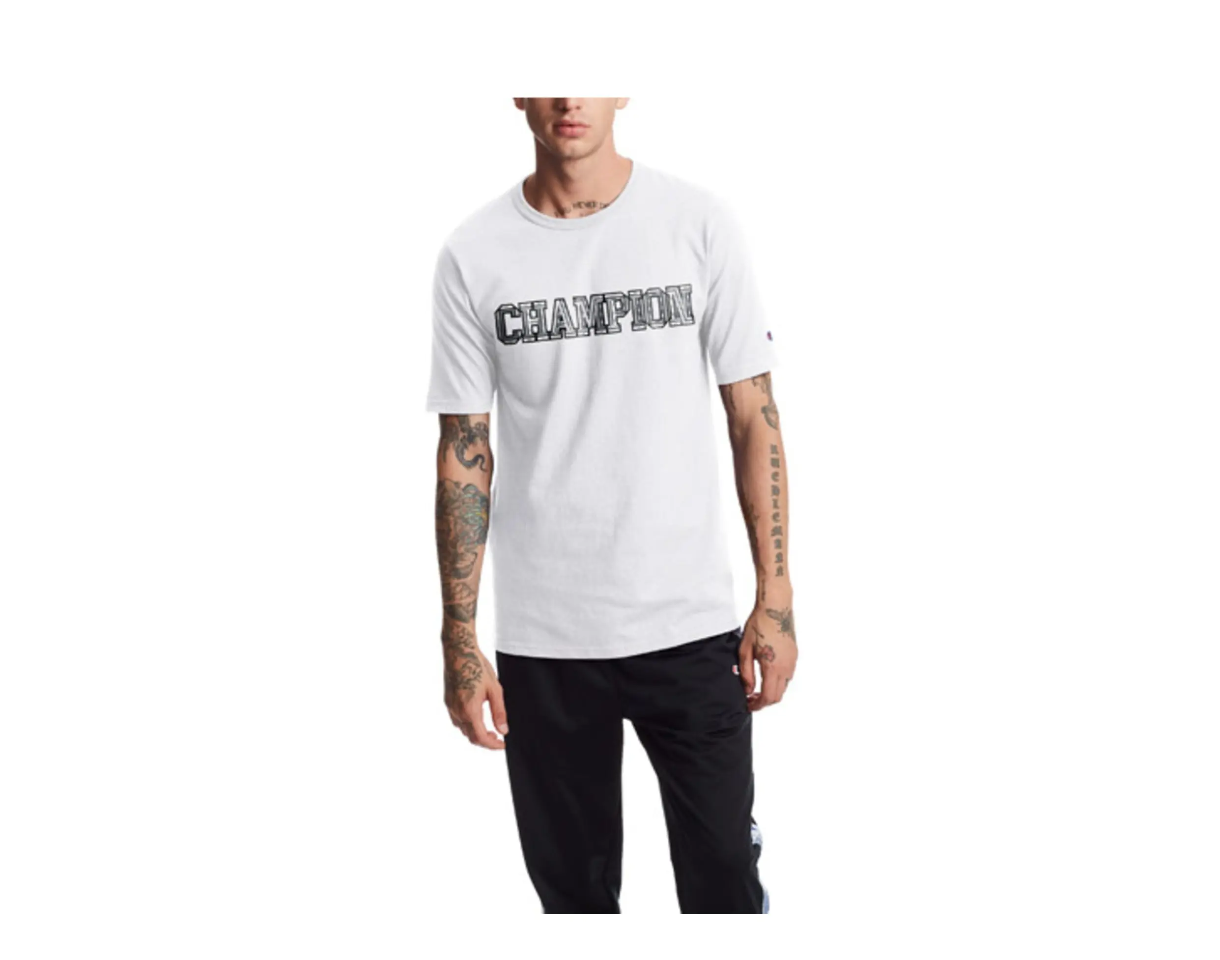 Champion C Life Heritage 3D Logo T-Shirt in White | Men's