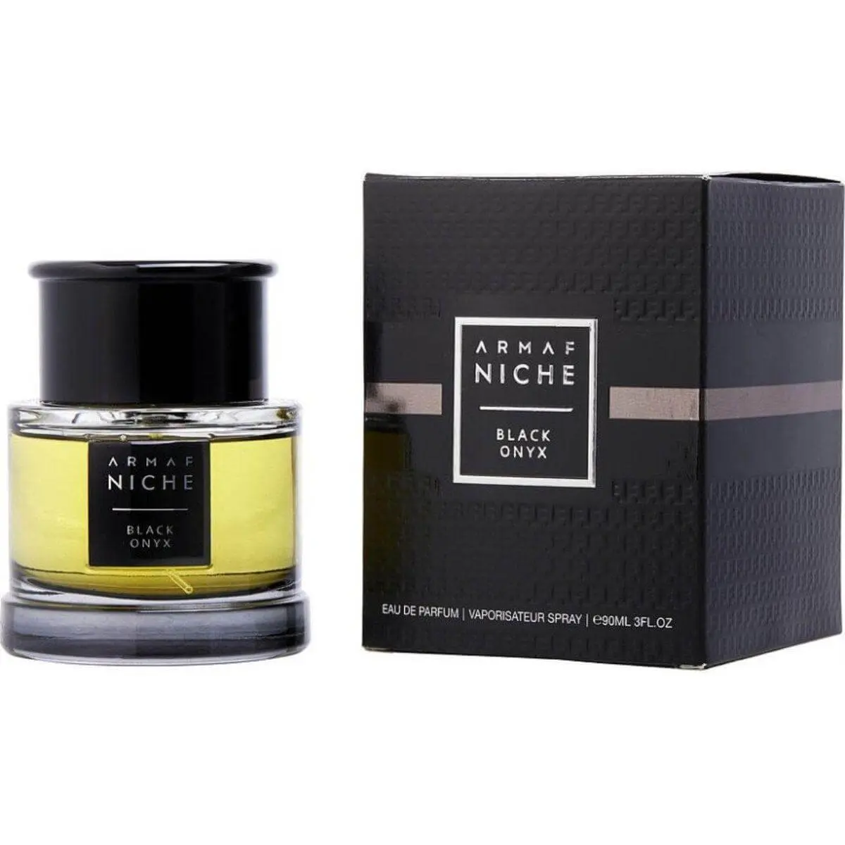Armaf Niche Black Onyx Men's Eau de Parfum (EDP) - 3.0 fl oz, Non-Toxic Luxury-Inspired Oud Fragrance with Cardamom Top Note, Patchouli, Musk, Carefully Picked Scents, New in Box, Luxurious Scent, Boxed Men's Fragrance, Woody & Earthy, Lemon, Signature Sc
