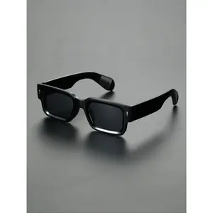 Men's Square Frame Sunglasses, Beach Essentials, Trendy Casual Modern Frames Sunglasses for Everyday Use, Fashion Accessories for Outdoor Activities