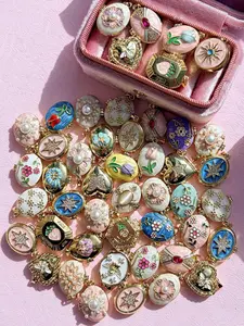 Photo Locket Colorful Flower Pearl Zircon Star Heart Enamel Openable Picture Locket Necklace for Women Girl Gift Valentine's Day Photo Box Charm Necklaces womens gifts