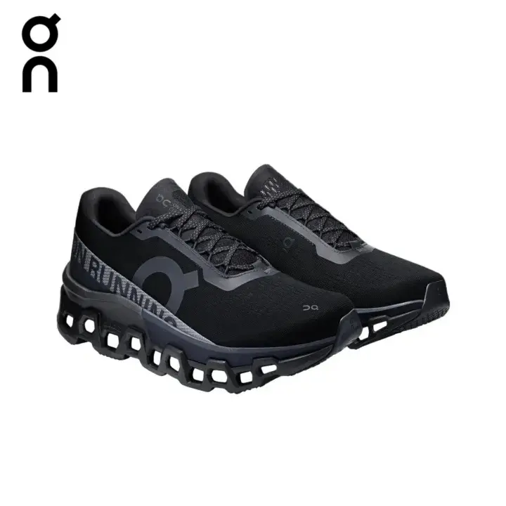 On Cloudmonster 2 All Black Men Women Running Shoes Max Cushion Athletic Sneakers