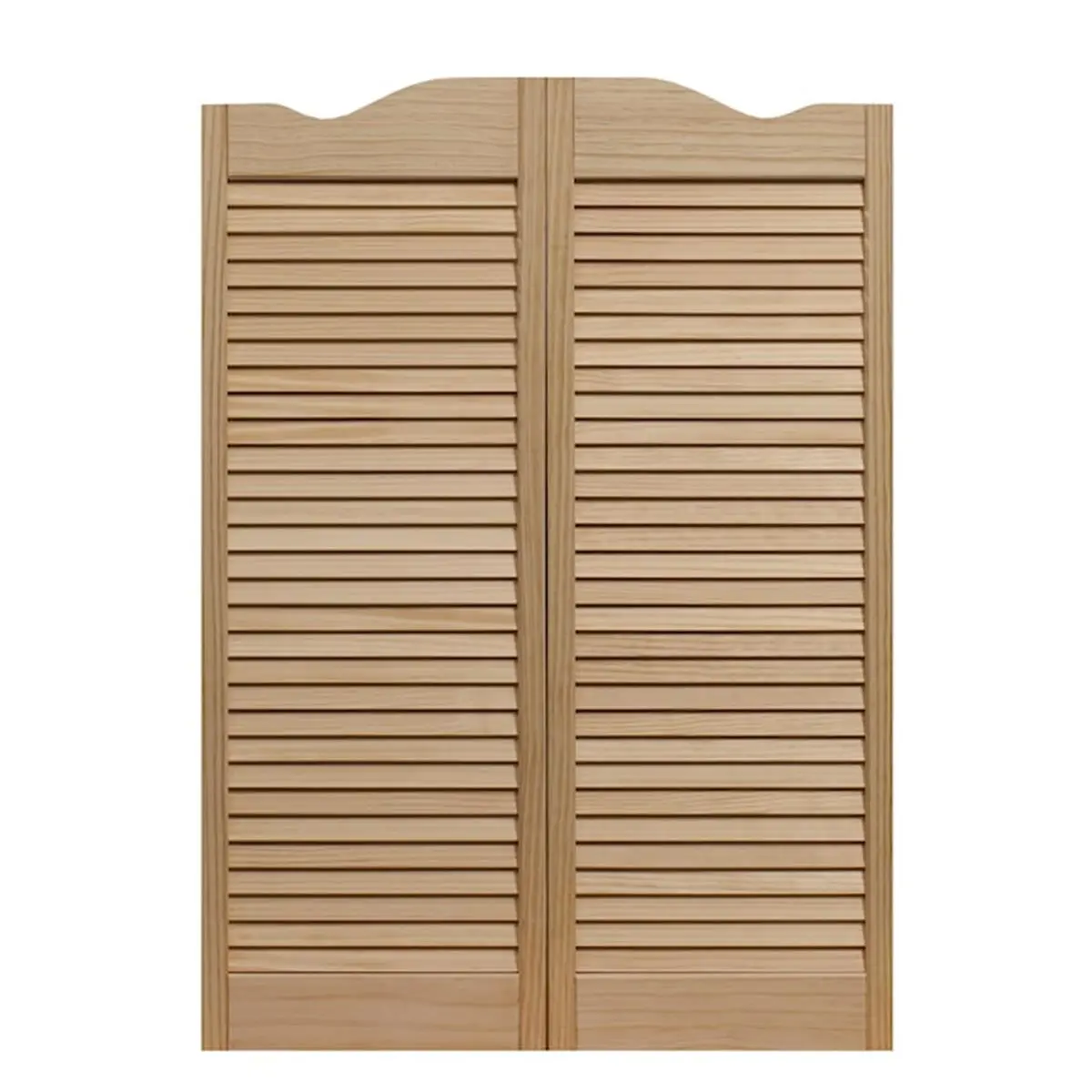 Dixieland Louvered Cafe Door - American Unfinished Pine Wood 583242, 32 x 42 in, 1-1/8 in Thick, 16 lbs, Swings Both Ways, Admits Light, Ventilates Space, Easy Install for Home Improvement