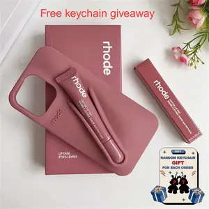 Rhode With box Makeup Pocket Phone Case with Lip Balm Holder for iPhone 11 12 13 14 15 16 17, Cute Protective Back Cover, Handy Beauty Storage Phone Accessory for Women and Girls