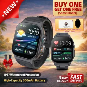 [Buy 1 Get 1] Outdoor 2.02" Touchscreen Smartwatch w/ Message Notification, Bluetooth Calls, Sports Mode Wristwatch for Android & iOS