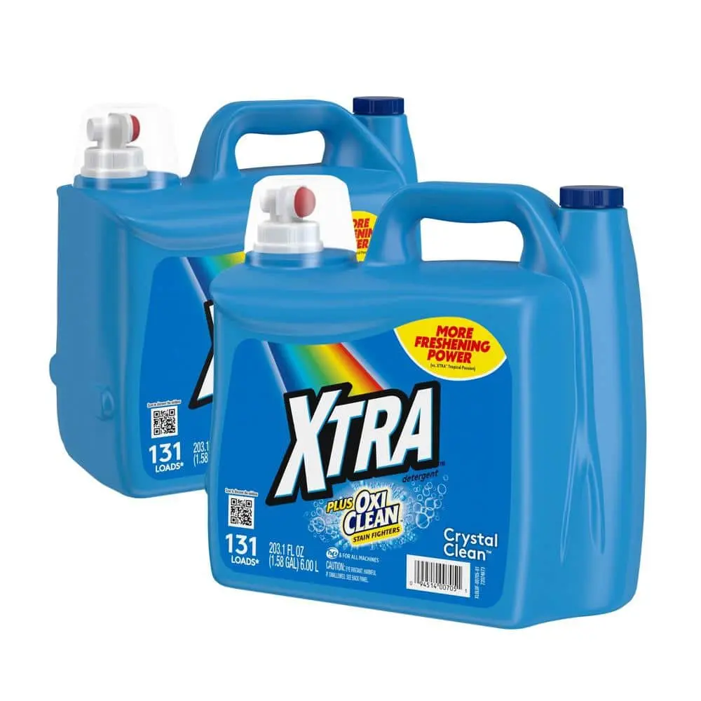Crystal Clean Plus Oxiclean Dual HE Liquid Laundry Detergent, 131-Loads, 203.1 fl. oz., 2-Pack