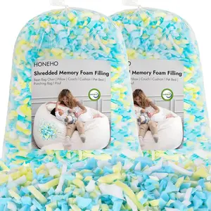 10lbs Shredded Memory Foam Bean Bag Filler, Soft and Convenient Bean Bag Filling Pillow Stuffing for Beanbag, Couch, Cushion, Stuffed Animals, Dog Bed, Arts Crafts
