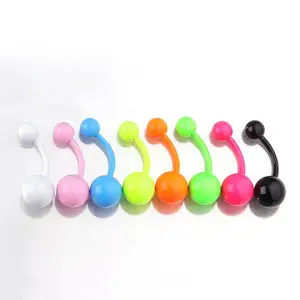 Neon Painted Stainless Steel Navel Nail, Navel Ring, Navel Buckle, Human Puncture Accessory