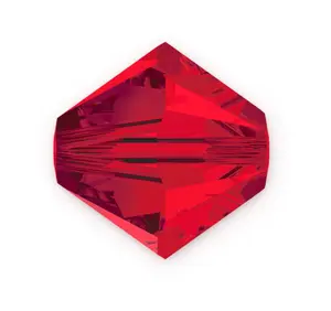 100pcs Preciosa Faceted Bicone Crystal Beads, Light Siam (Red), Size Selections: 3mm/4mm/6mm