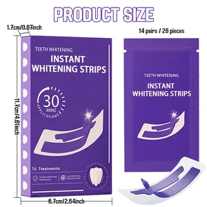 28PCS Purple Teeth Whitening Strips, Peroxide-Free, Enamel Safe for Sensitive Teeth, Gentle Tooth Stain Treatment Combining Whitening & Colour Correction, Coffee/Tea/Wine/Smoke Yellow Stain Corrector for Brighter Smile,Oral Care Kit for Daily & Travel Use