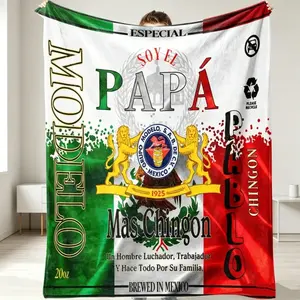 Papa Letter Print Soft Blanket, 1 Count Casual Soft Throw Blanket, Air-conditioned Room Blanket, Warm Nap Blanket for Home Office Travel Camping