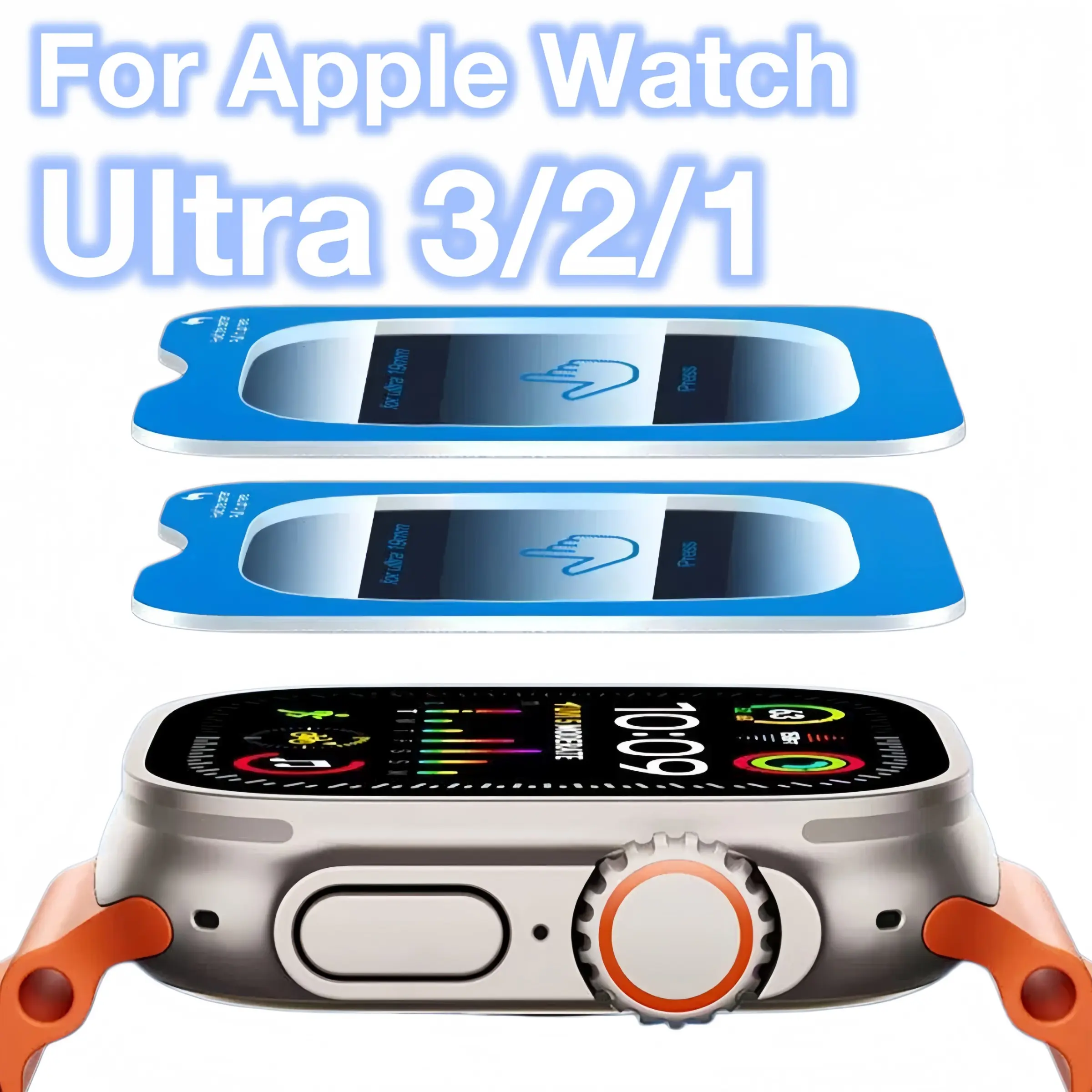 Tempered Glass Protective Screen Protector for Apple Watch Ultra 2/3, 49mm Size, Includes Alignment Tool, Easy Installation Design, Durable, Watch Screen Cover