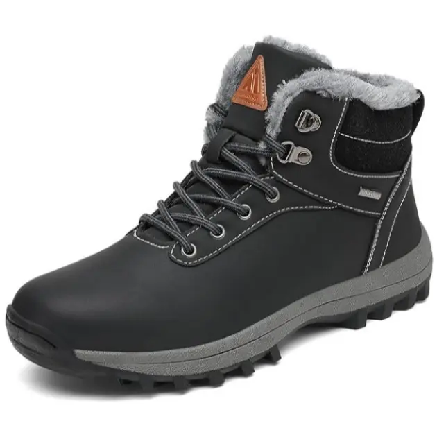 Mishansha Winter Boots for Men & Women Water Resistant Non Slip Soft Lined Snow Boots with Laces for Outdoor Hiking Walking Shoes
