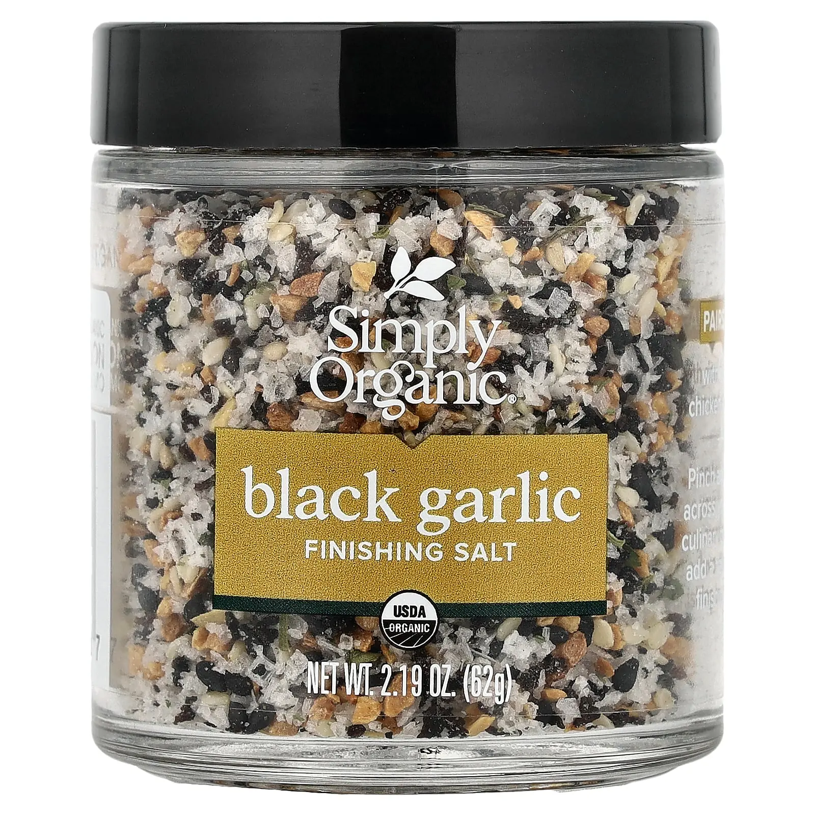 Simply Organic Black Garlic, Finishing Salt, 2.19 oz (62 g)