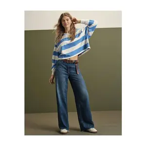 AE Dreamy Drape Stretch Super High-Waisted Baggy Wide-Leg Jean