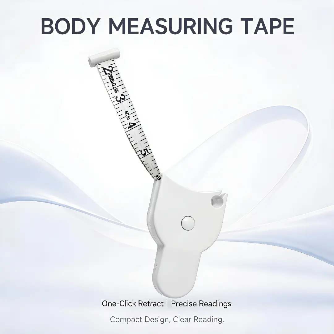 Auto-Retractable Body Measuring Tape -60-Inch Durable Tape Measure with Automatic Lock,measuring tools, Easy-to-Use White Fitness Tool for Waist, Hip, portable fitness，Bust | Home Supply, Festive Party Mini Gift