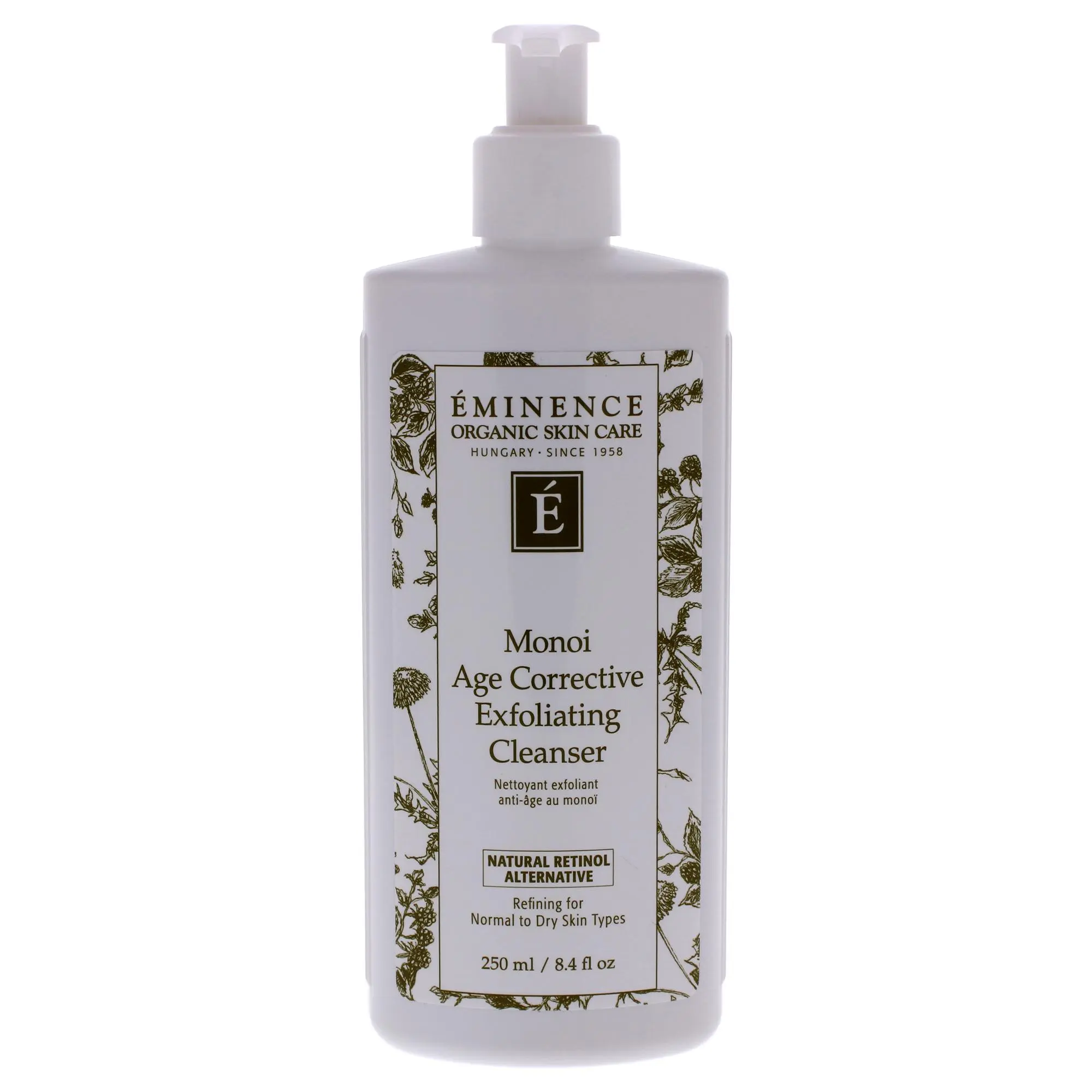 Eminence Monoi Age Corrective Exfoliating Facial Cleanser - Unisex Organic Retinol Cleansing Face Care Product, 8.4 oz, Face Care Products