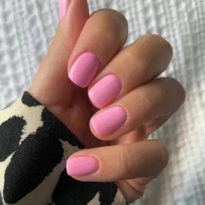 Square Press on Nails Short Fake Nails Nude Acrylic False Nails Extra Short Pink Artificial Nails Glossy Solid Color Full Cover Glue on Nails Stick on Nails for Women Girls（Light Pink）24 Pcs