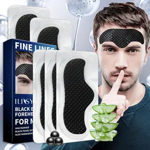 ILISYA Men's Black Energy Forehead Patch 1 box, Anti Wrinkle, fade forehead lines, tighten forehead skin, lift sagging forehead, fade wrinkles, hydrate and moisturize, men's special forehead mask patch, perfect choice for daily care