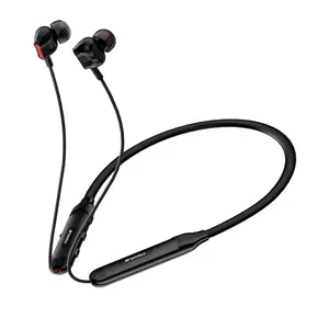 Neckband Bluetooth Earbuds, Bluetooth 5.3 Wireless In-Ear Headphones with Microphone, 7H Playtime, Deep Bass, Lightweight Comfort Fit, Magnetic Earphones, Type-C Fast Charging (Black)
