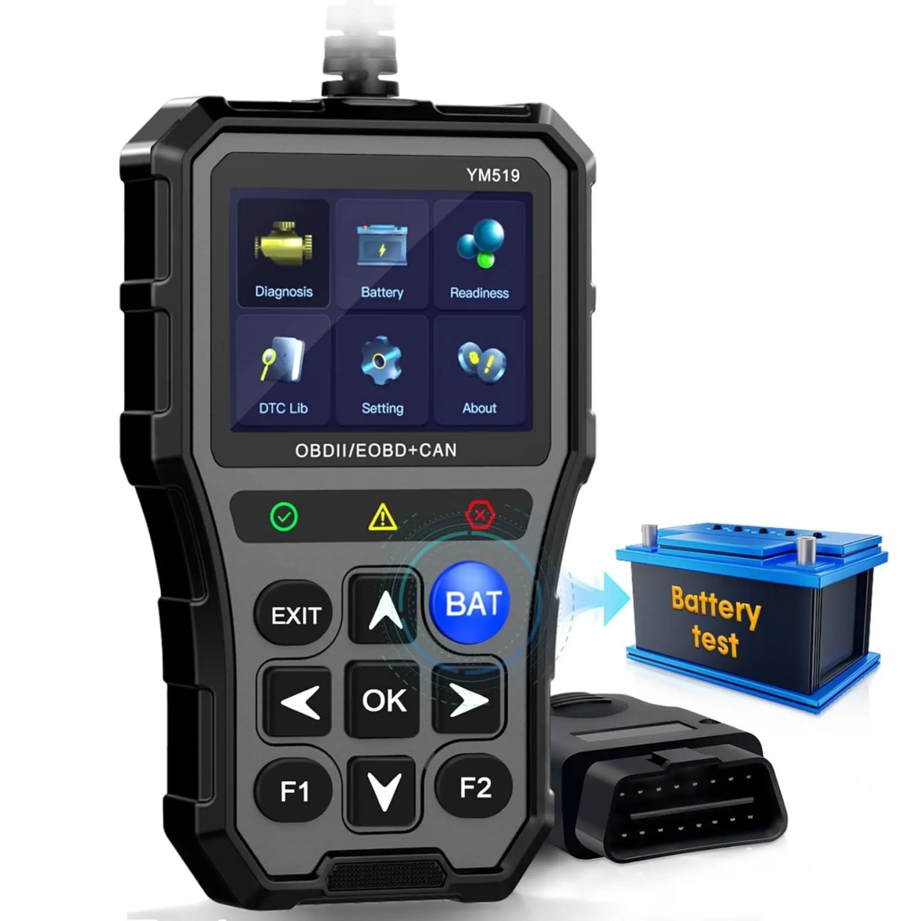 Multifunction OBD2 Scanner Diagnostic Tool, Code Reader OBD Scanner with DTC Lib, OBDII/EOBD Automotive Diagnostic Performance Test Scan Tool, Vehicle, Men Gifts, Car Scanner Fixed, Automotive Diagnosis Scanner, Diagnostic Tester