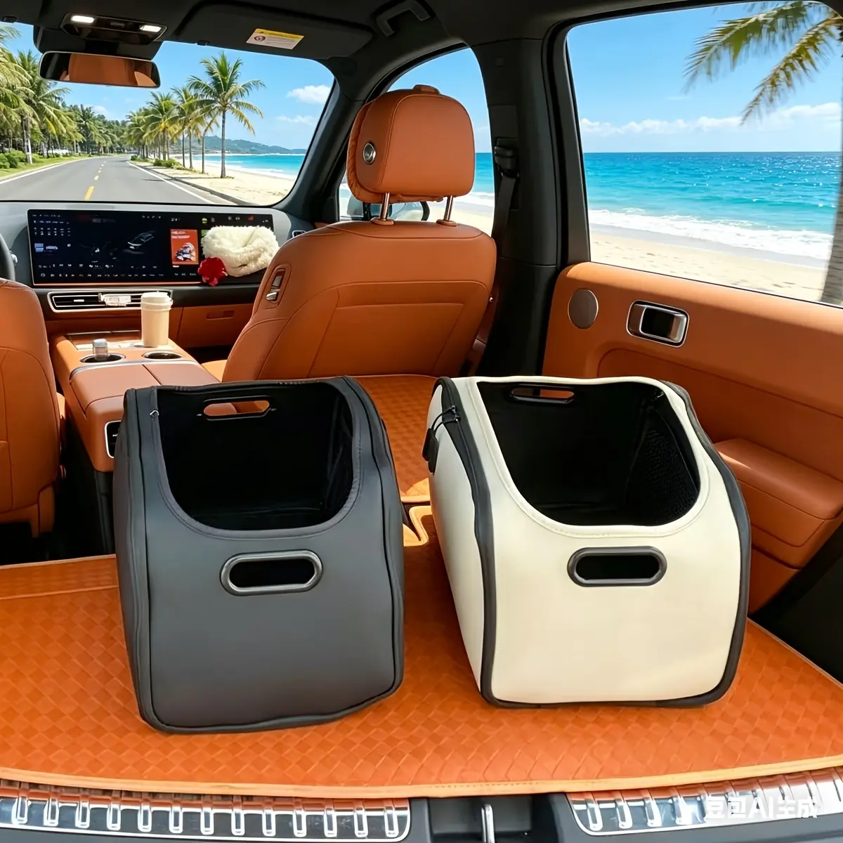 2 piece Set of Light Luxury and Large Opening Co pilot Storage Box To Solve The Mess in The Car Provide Sufficient Space for Easy Cleaning Car Storage Artifacts Holiday Practical Car Gifts