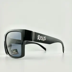 Locs Hardcore Shades Sunglasses - Polished Gloss Black Frame, Non-Polarized, UV Protection, Plastic Lens, Great for Summertime
