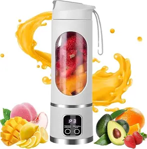 Mini Juicer Blender USB Rechargeable – Compact Smoothie Blender Cup Leak Proof Easy to Clean for Travel Home Office Gym Back to School Smart LED Multimode