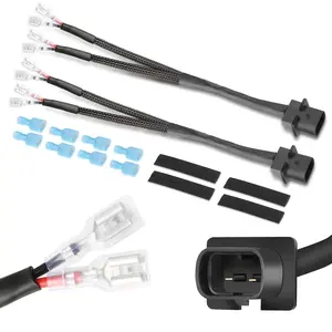 Fog Lights Converter Adapters Headlight Wring Harness Adapter Connector H16 to Deutsch Set 2 in 1 Splitters Plug Y-Shape Heavy Duty Wiring for LED Pods LED Light Bar Work Lamps - 2 Pack