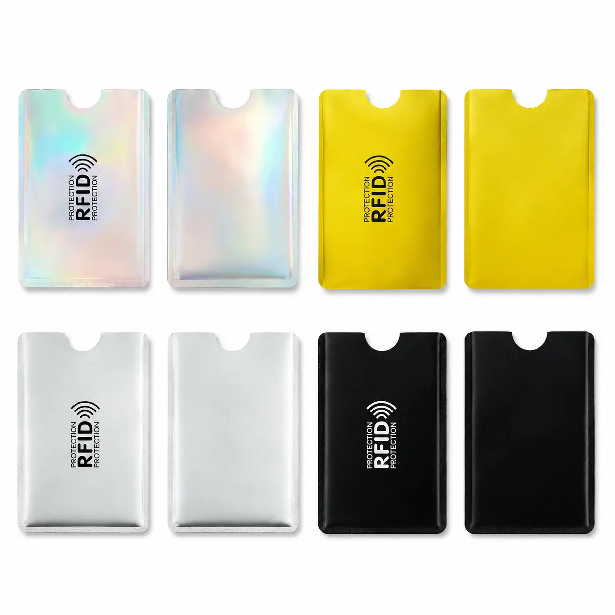 8-Pack RFID Blocking Sleeves for Credit Cards & IDs, Anti-Skimming Card Protectors, Slim Lightweight Foil Shield Wallet Inserts for Travel & Daily Use