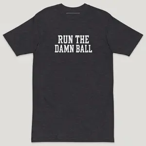 Men's Classic "Run The Damn Ball" Short-Sleeve T-Shirt, Casual Menswear Shirt with Cotton Fabric