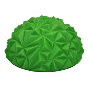 Yoga Half-Ball Trainer - Textured Hemisphere Yoga Ball 16 cm with Foot Massage Surface for Balance Training - Core Stability & Outdoor or Indoor Play - Dual Purpose Exercise & Game Equipment | Green