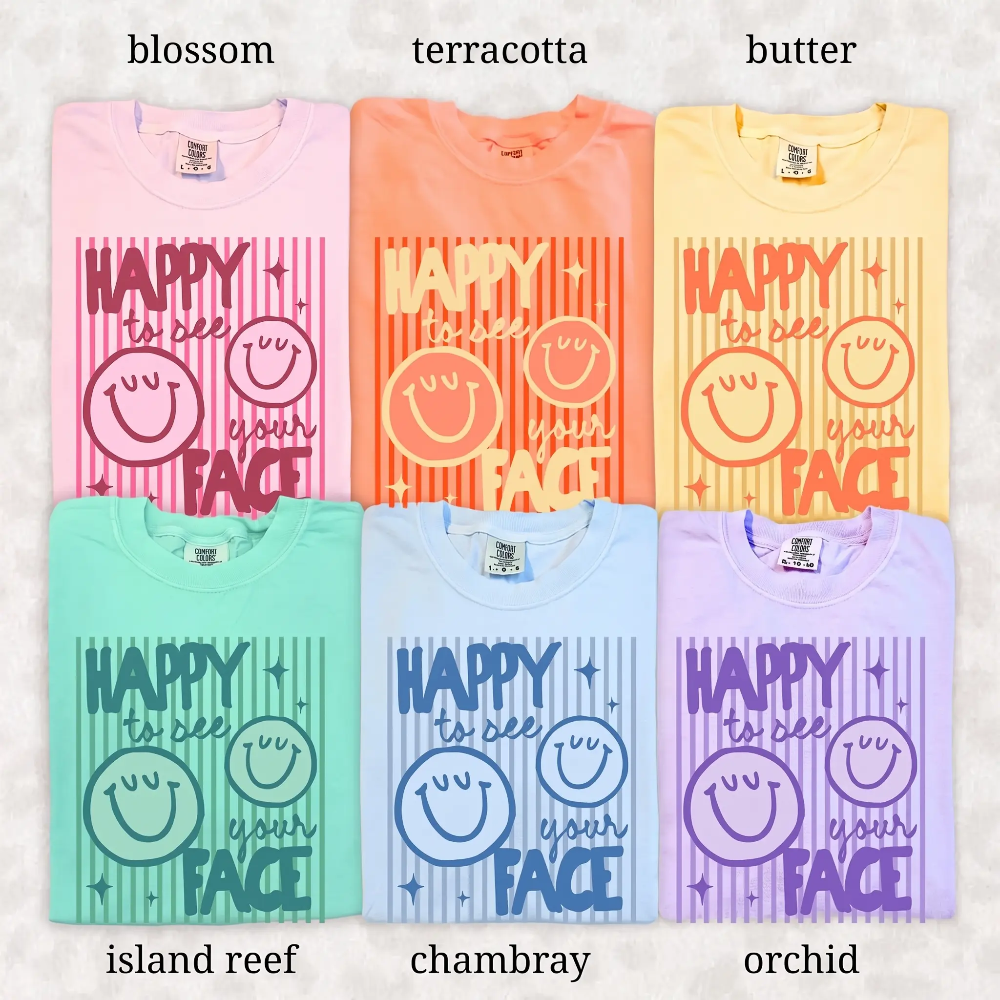 Comfort Colors Groovy Smiley Face Classroom Top – Cute Kindergarten Preschool Instructor Gift Shirt For Summer Casual Unisex Apparel Breathable Cotton Fit Oversized