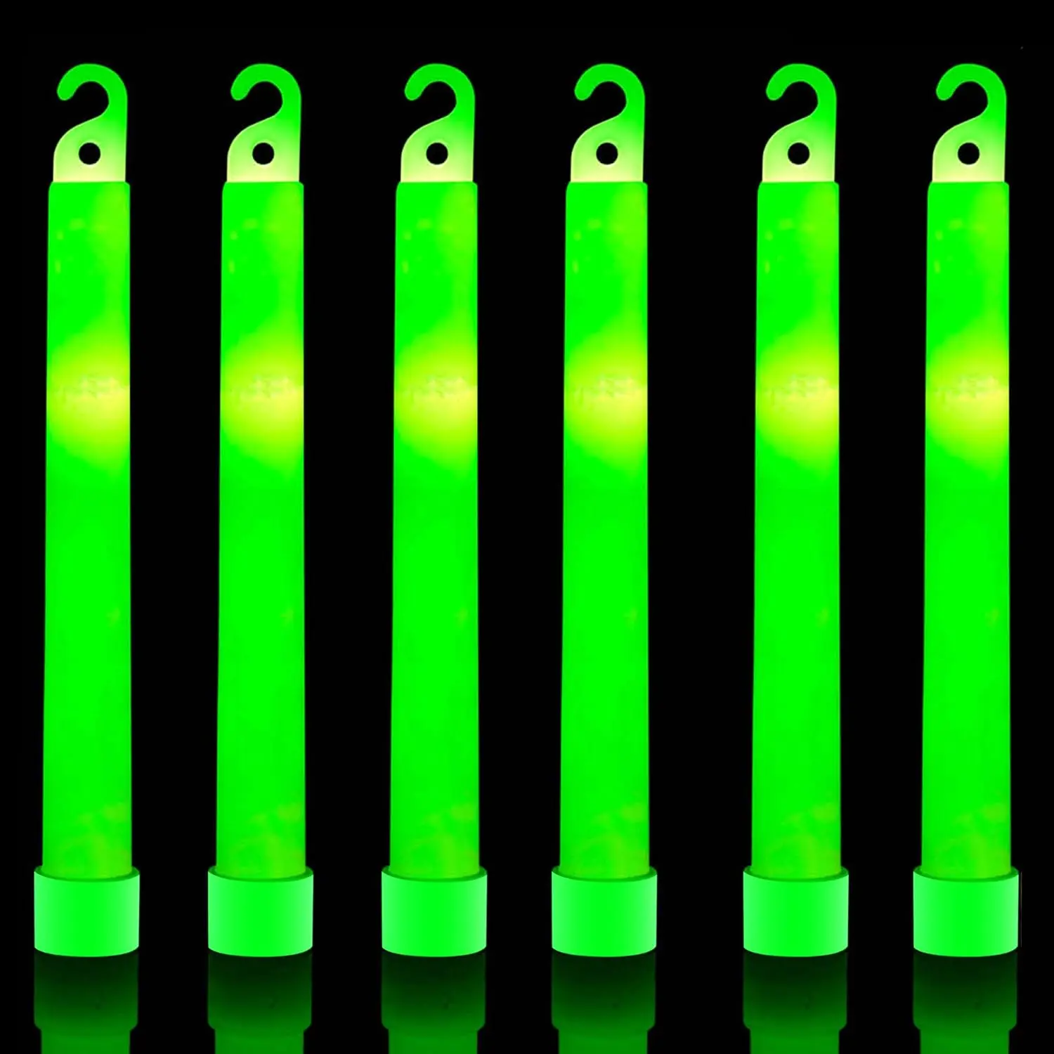 32 Ultra Bright 6 Inch Large Green Halloween Glowsticks - Chem Lights Sticks with 12 Hour Duration - Camping Glowsticks,  Glow Stick For Storms Blackouts - Glowsticks for Parties Activities