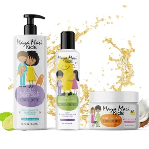 Maya Mari Kids - Curly Hair Kids Must Have 3-Piece Set - Kids 2-in-1 Shampoo and Conditioner, Curl Cream, and Leave-In Conditioner