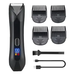 Electric Hair Trimmer with 4 Limit Combs, 1 Set Ceramic Blades Hair Clipper with LED Light & Digital Display, Hair Grooming Tool for Men