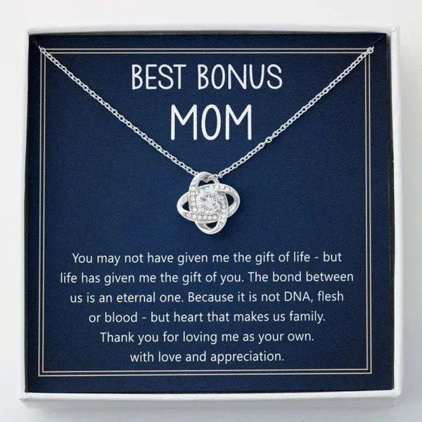Mom Necklace, Stepmom Necklace, Gift For Stepmom Necklace, Bonus Mom Necklace Gift, Bonus Mom Gift For Step Mother, Best Bonus Mom Necklace, Step Mom Gift For Stepmom Necklace