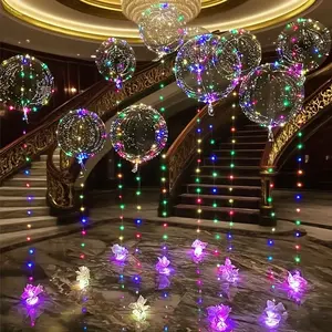 9pcs LED String Lights with Glowing Transparent Bubble Balloons (Powered by 2 AA Batteries, Batteries Not Included) Suitable for Decorating Birthday Parties, Weddings, Proposals, Engagement Ceremonies
